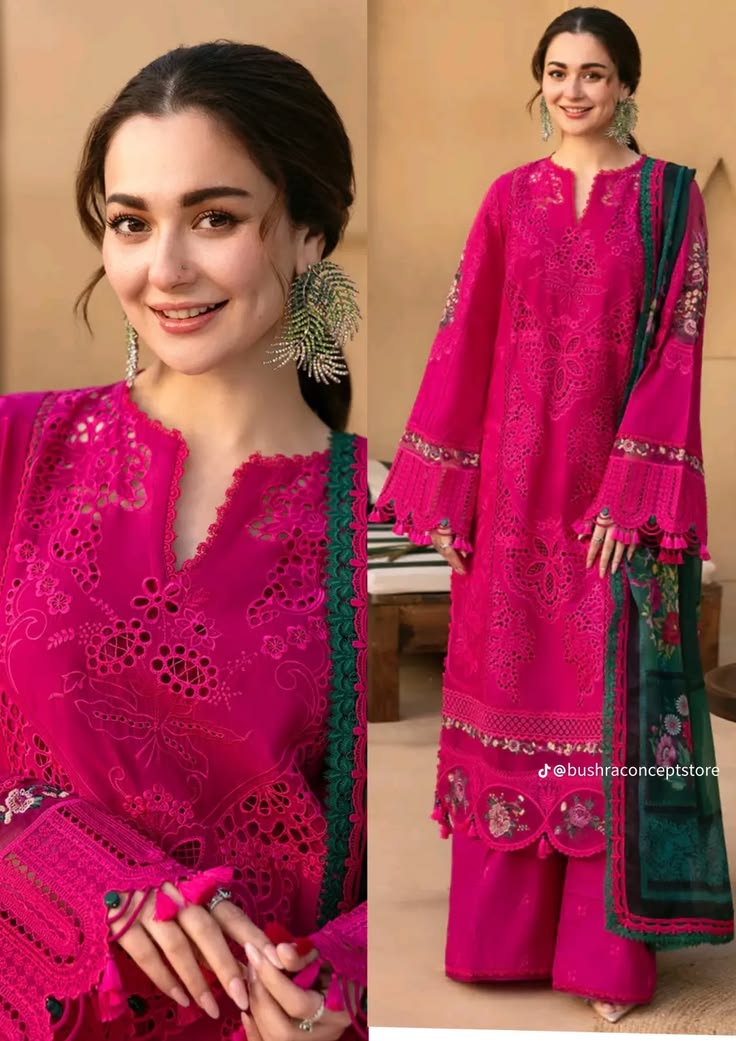 3PC Chikankari Lawn Suit Front by  ZEEFANIA COUTURE