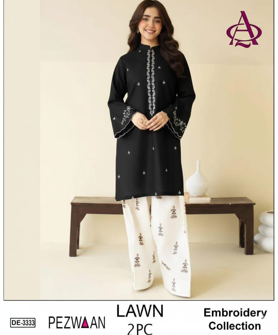 2PC Embroidered Unstitched Lawn Suit |ZEEFANIA COUTURE