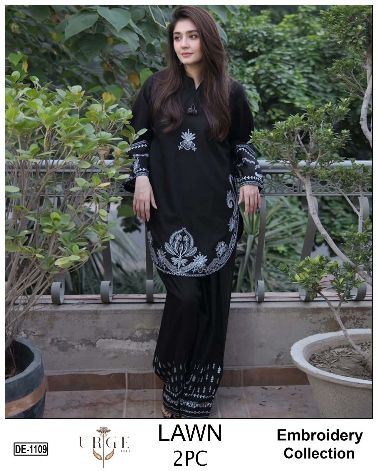 2PC Embroidered Unstitched Lawn Suit |Zeefania couture