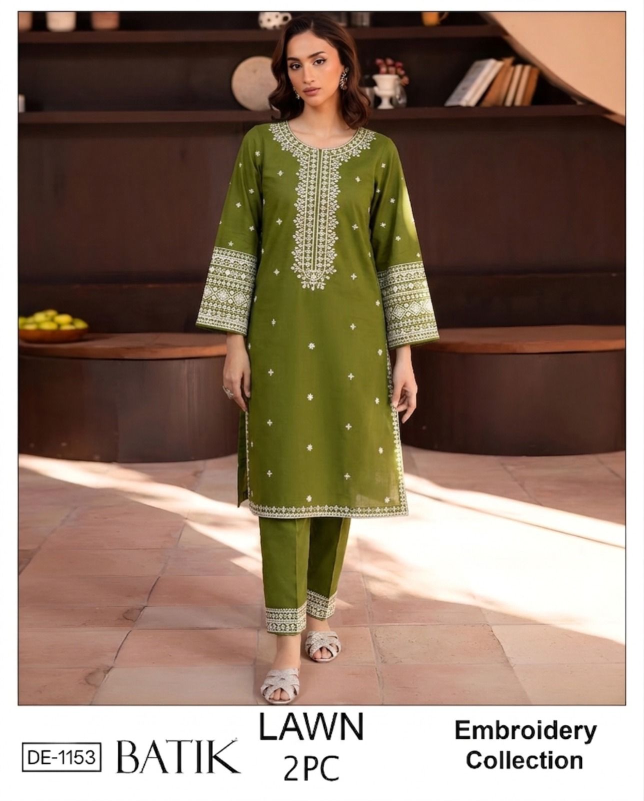 2PC Embroidered Unstitched Lawn Suit |