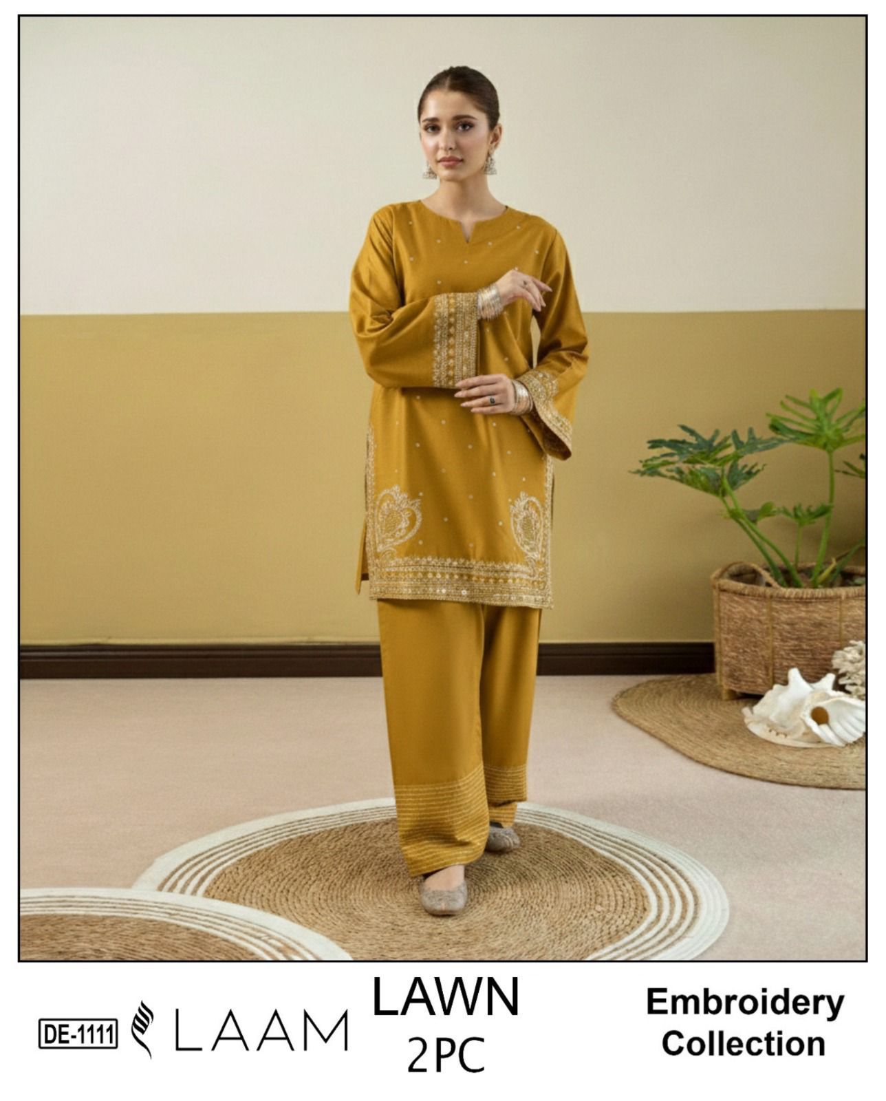 2pc Embroidered &nbsp;Lawn Unstitched Summer Dress