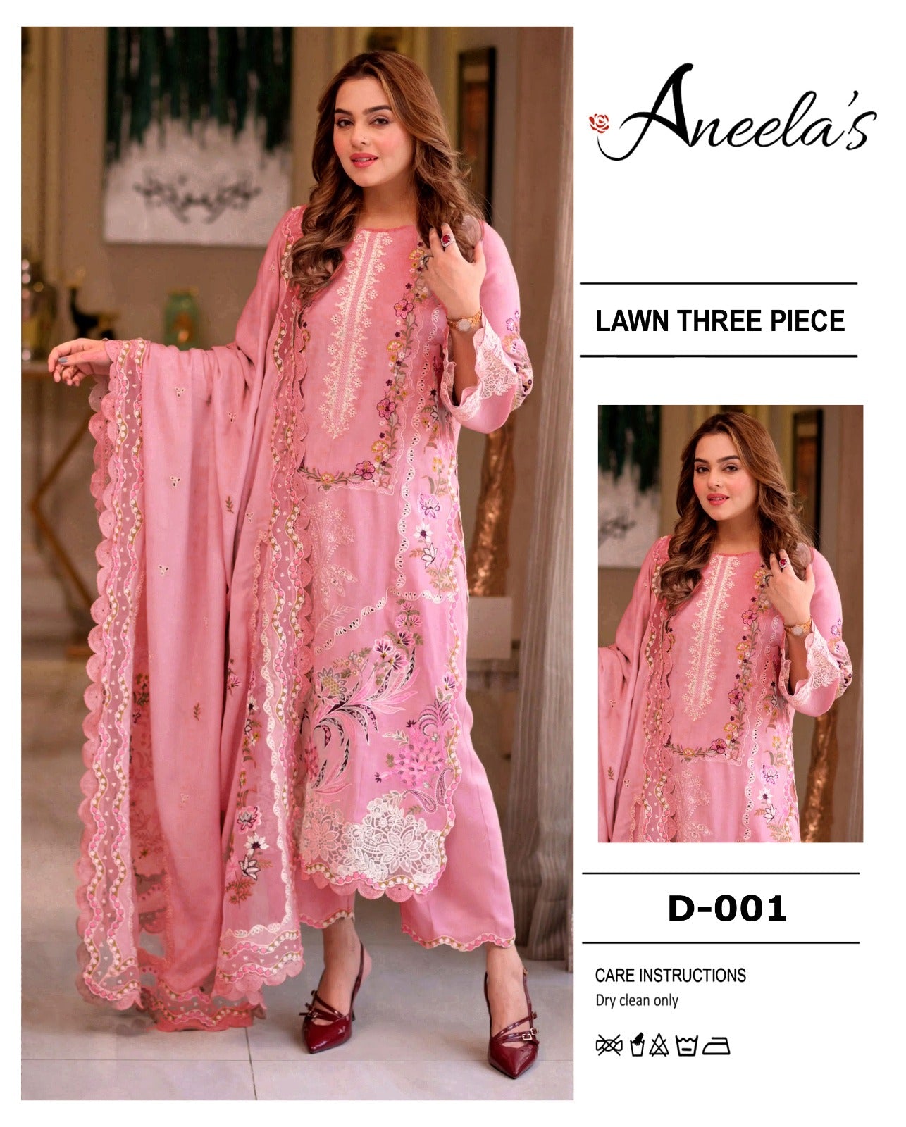 3PC Embroidered Unstitched Lawn Suit |zeefania couture